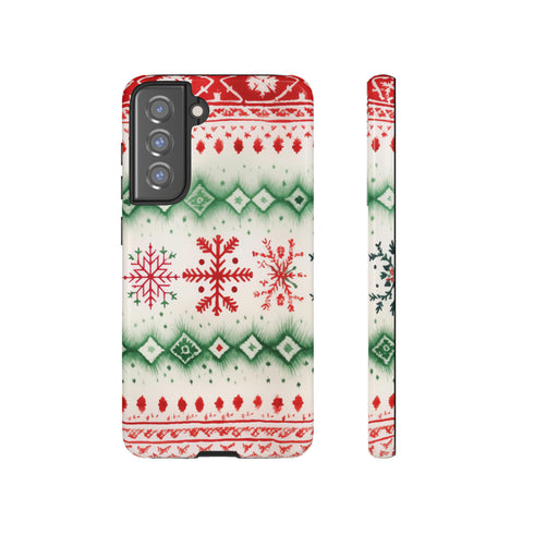 Icelandic Watercolor inspired by Christmas Sweaters - Impact Resistant Phone Case Samsung Galaxy S21 FE Glossy